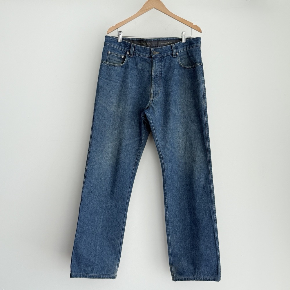 Ermenegildo Zegna Jeans Mens 36x33 Blue Straight Leg Denim Luxury Made In Italy